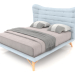 Modelo 3d Cama Venezia 160x200 (azul) - preview