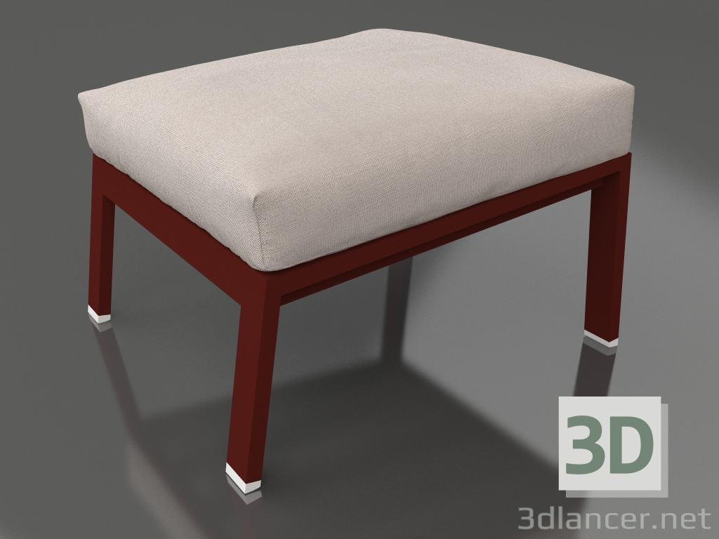 modello 3D Pouf relax (Rosso vino) - anteprima