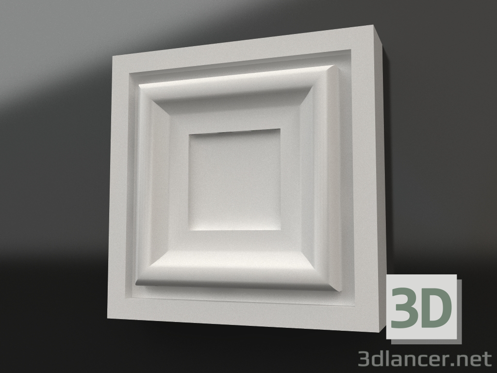 3d model Decorative element gypsum DE 017 (100x100x22) - preview