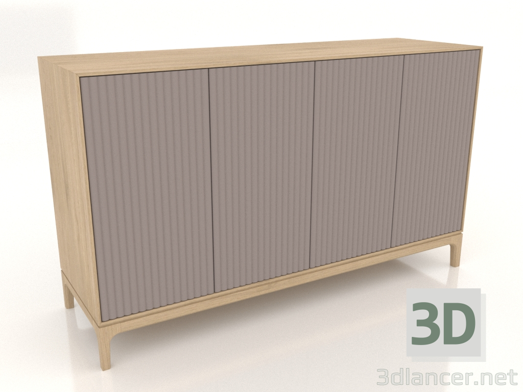 Modelo 3d Móvel de TV FARGO com fachadas fresadas 1600x500x950 mm (platina, carvalho clareado, opção 4) - preview