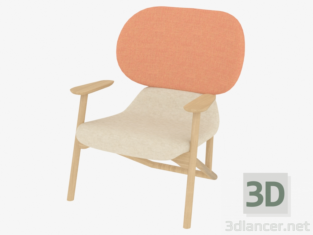 modèle 3D Fauteuil en bois - preview