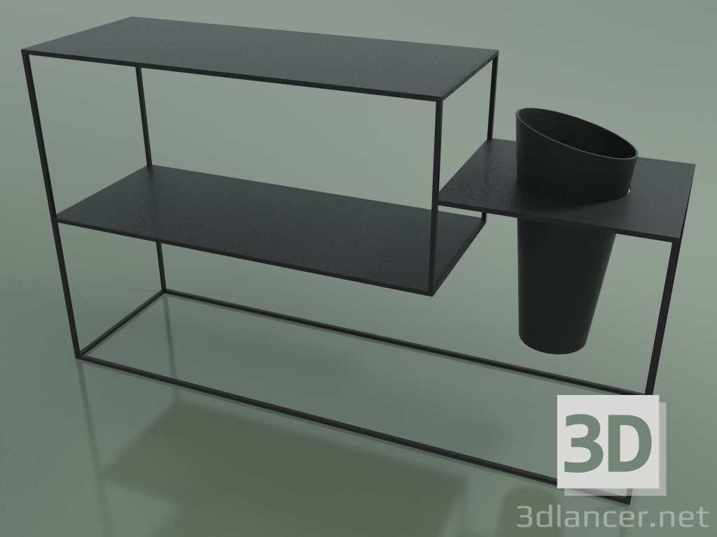 3D Modell Stufenkonsole mit Vase (H 80 cm) - Vorschau