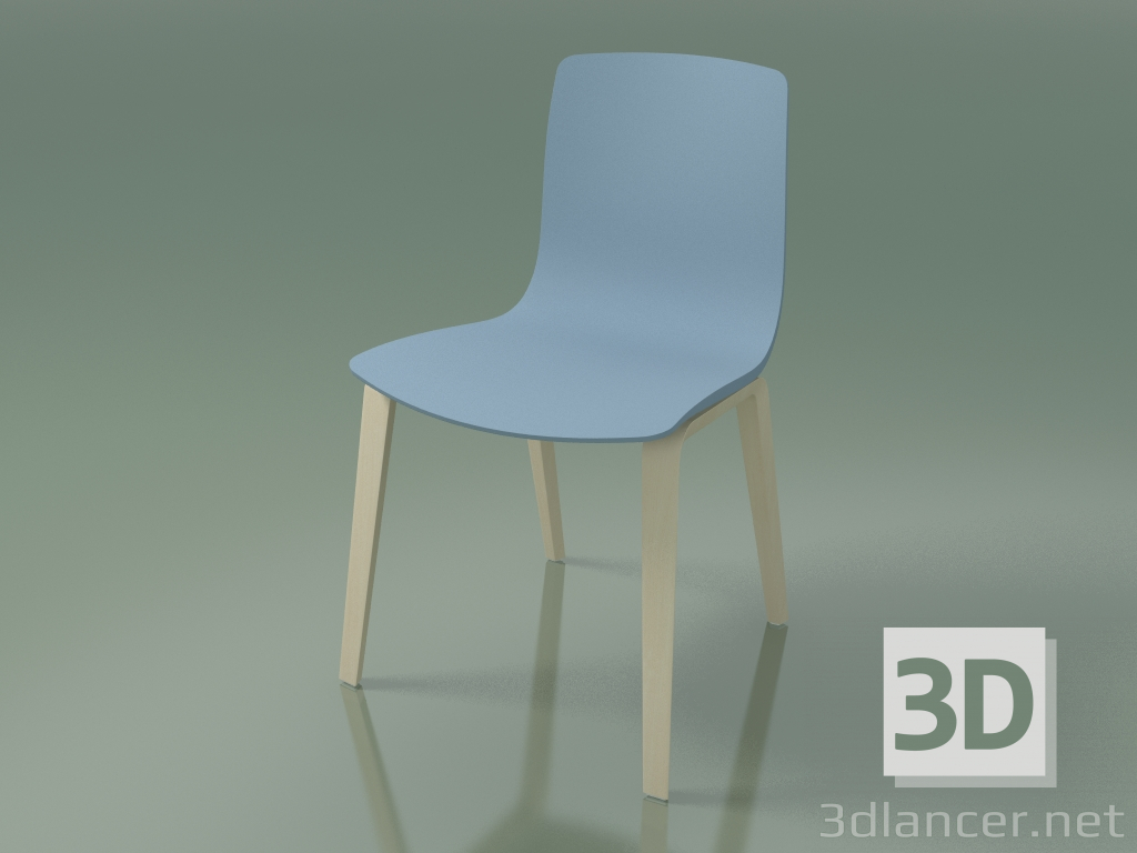 modèle 3D Chaise 3947 (4 pieds en bois, polypropylène, bouleau blanc) - preview