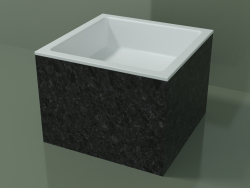 Lavabo da appoggio (01R122301, Nero Assoluto M03, L 48, P 48, H 36 cm)