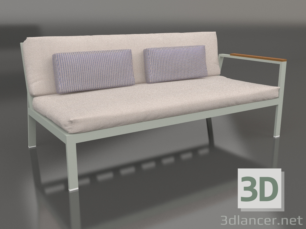 3d model Módulo sofá sección 1 derecha (Gris cemento) - vista previa