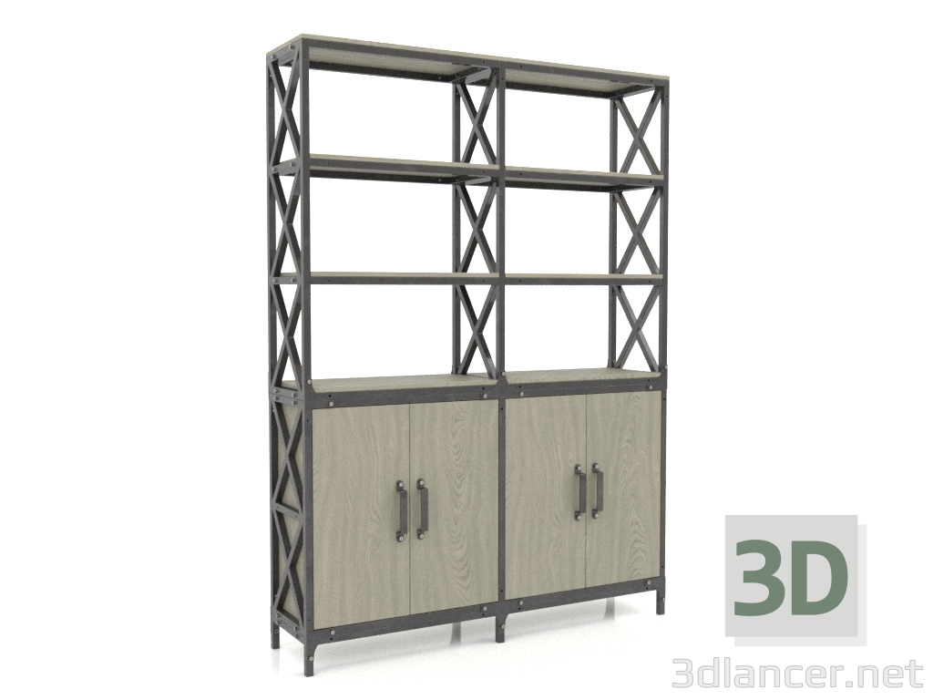 3d model Rack with doors (2 sections) - preview