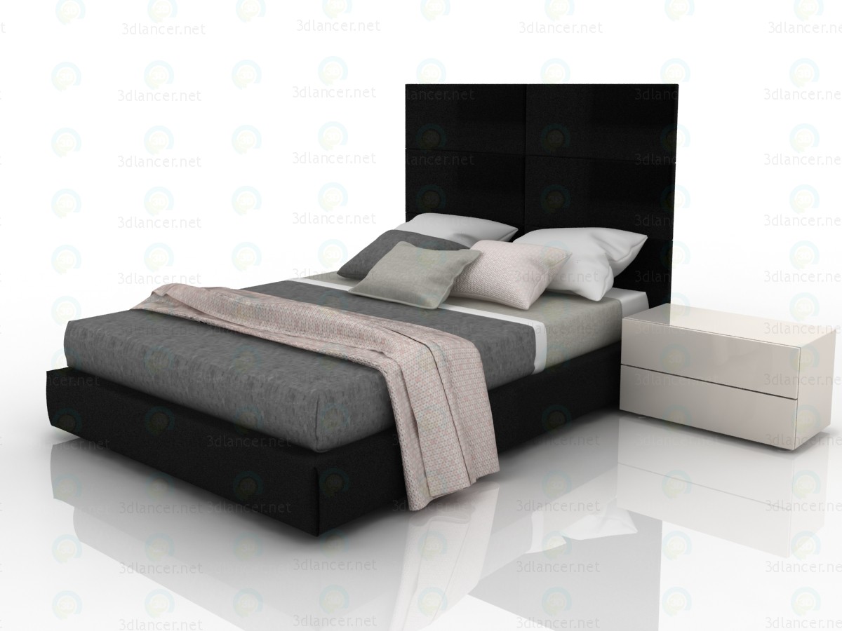 Tory cama con una caja para ropa 3D modelo Compro - render