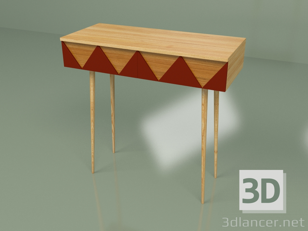 3d model Consola Woo Desk (burdeos) - vista previa