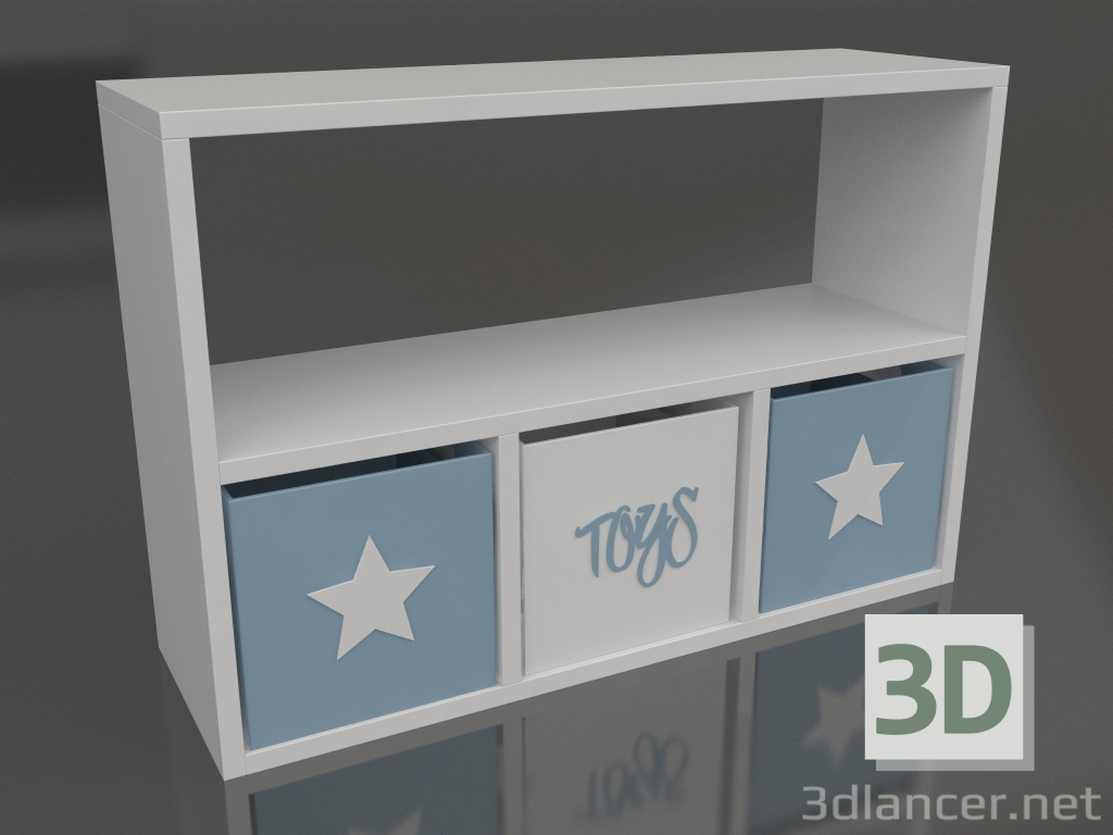 3d model Estantería con balda abierta - vista previa