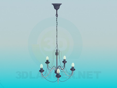 3d model Lámpara Chandelier con candelabros - vista previa