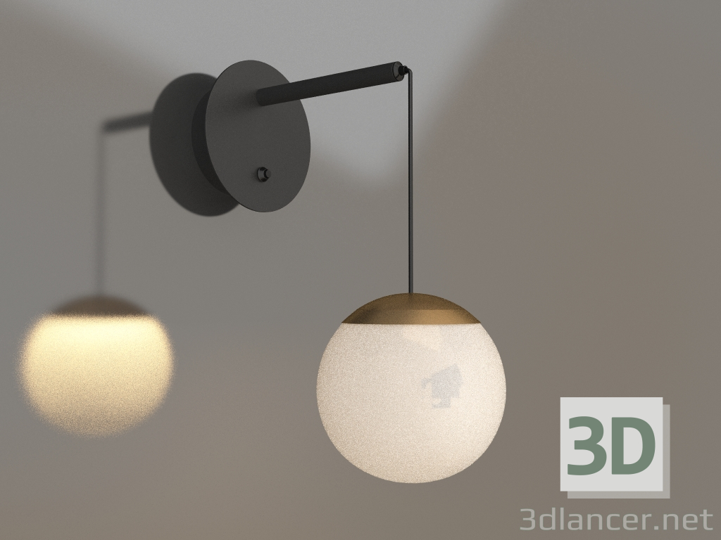 3d модель Светильник SP-BEADS-WALL-HANG-R130-6W Day4000 (BK-GD, 180°, 230V) – превью