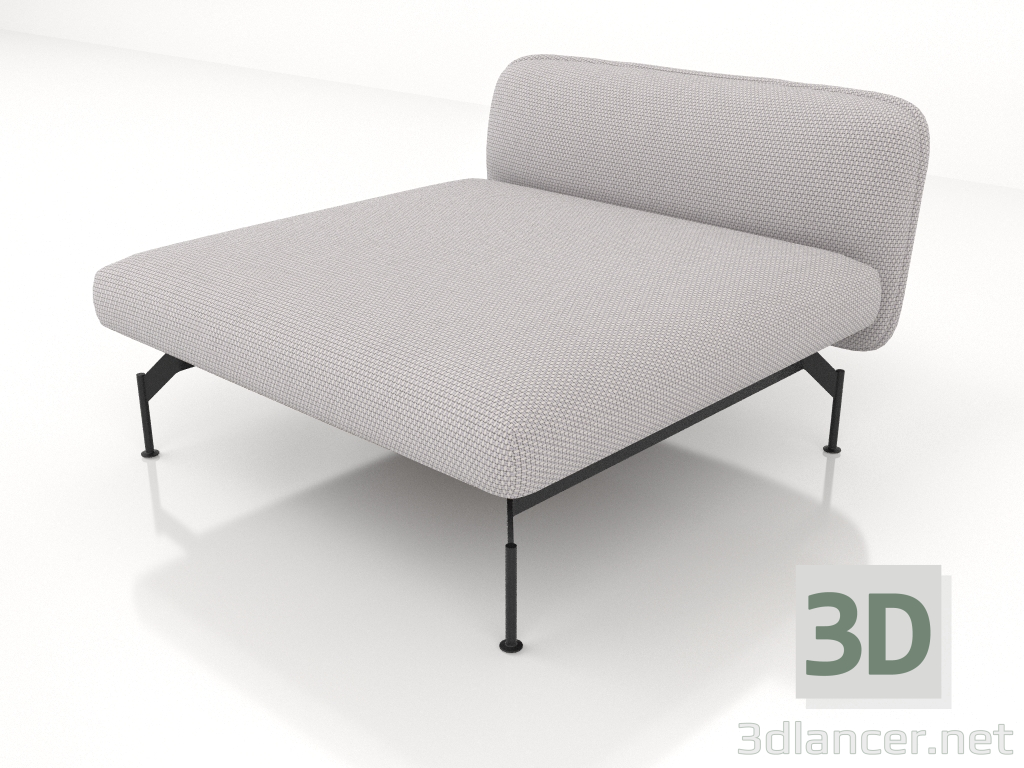 3D modeli Kanepe modülü 1,5 kişilik derinlik (dış tarafta deri döşeme) - önizleme