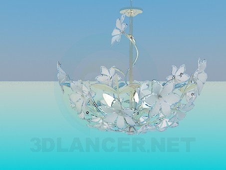 3d model Chandelier with flowers - preview