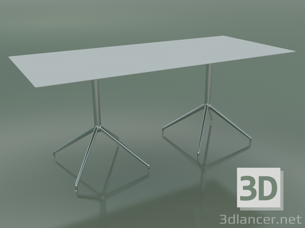 3D Modell Rechteckiger Tisch mit doppelter Basis 5739 (H 72,5 - 79x179 cm, Weiß, LU1) - Vorschau