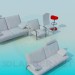 3d model Un conjunto de sofas con sillas - vista previa