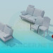 3d model Un conjunto de sofas con sillas - vista previa