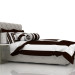 3d Bed with white-chocolate linens model buy - render