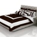 3d Bed with white-chocolate linens model buy - render