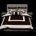 3d Bed with white-chocolate linens model buy - render