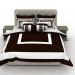 3d Bed with white-chocolate linens model buy - render