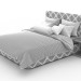 3d Bed with white-chocolate linens model buy - render