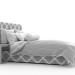 3d Bed with white-chocolate linens model buy - render