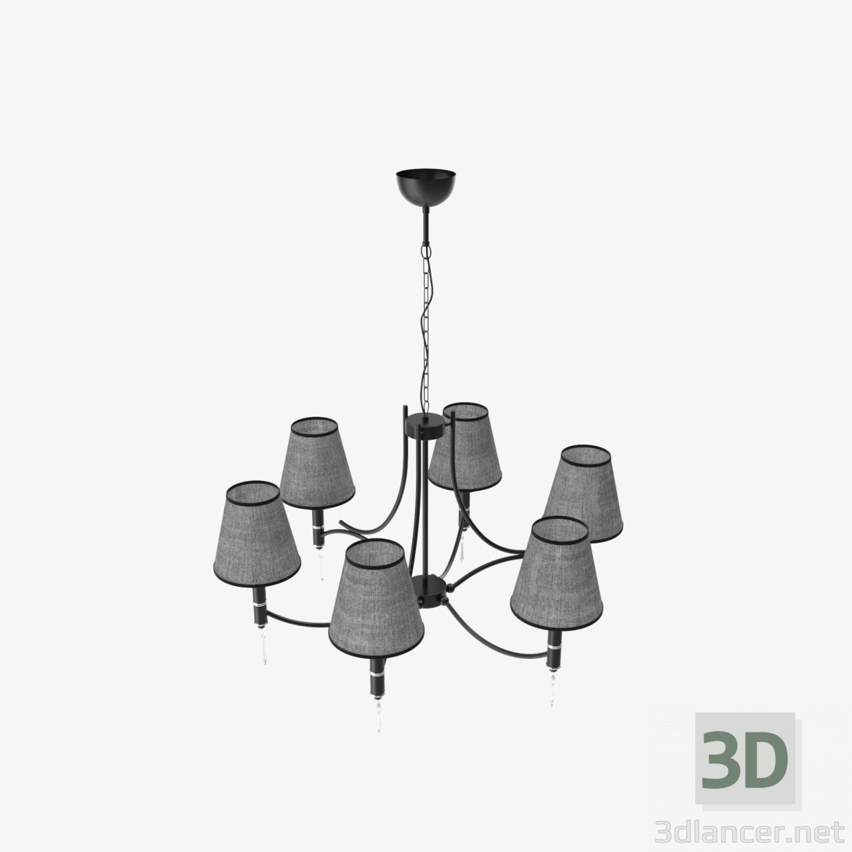 modèle 3D de Lustre noir Abil 22966 acheter - rendu