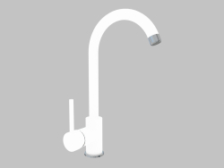 Mezclador de lavabo blanco con U-spout Milin (BEU W62M)