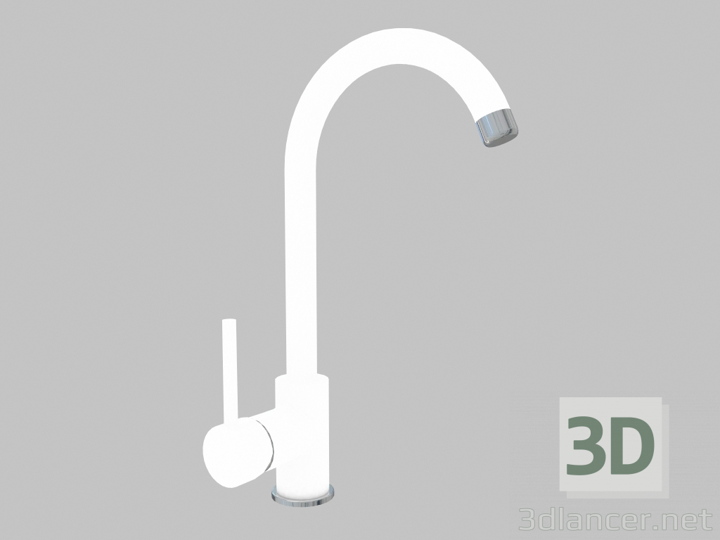 3d model Mezclador de lavabo blanco con U-spout Milin (BEU W62M) - vista previa