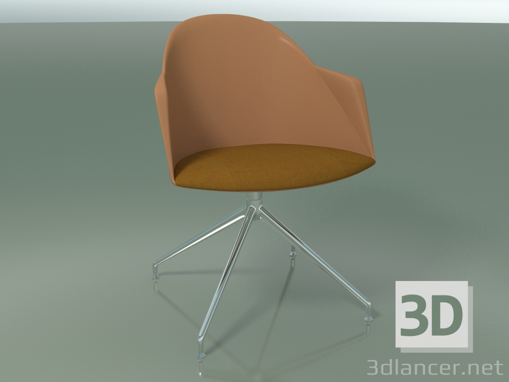 modello 3D Sedia 2230 (4 gambe, girevole, CRO, PC00004 polipropilene, con cuscino) - anteprima