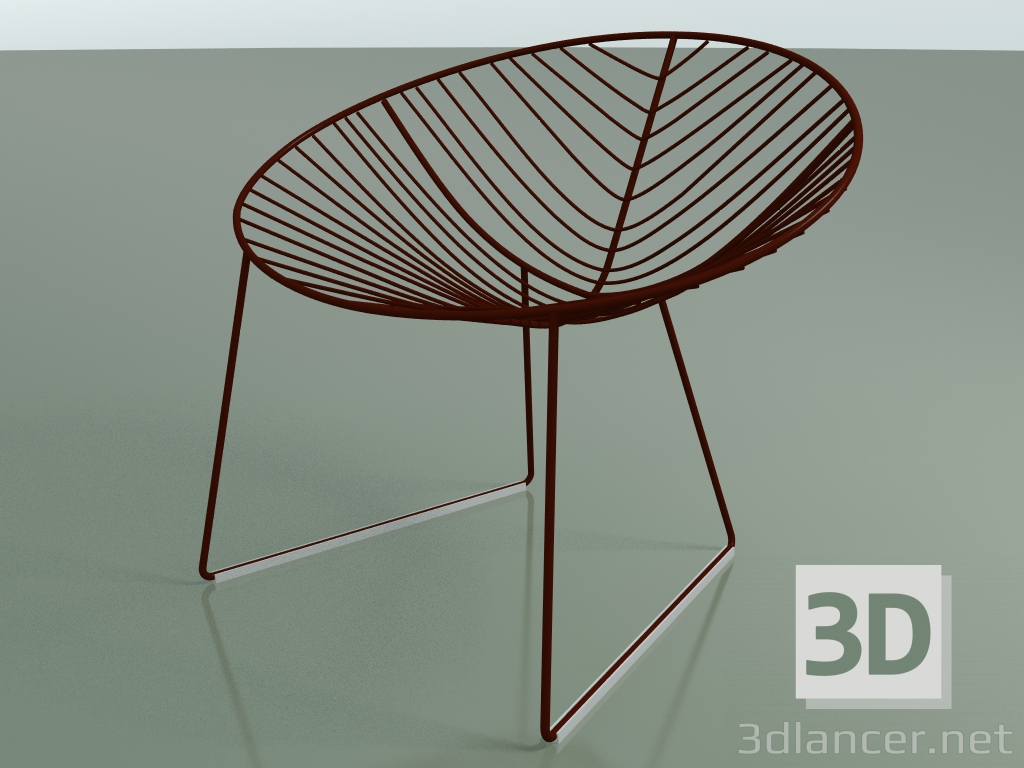 modello 3D Chaise longue da esterno 1803 (su slitta, V34) - anteprima