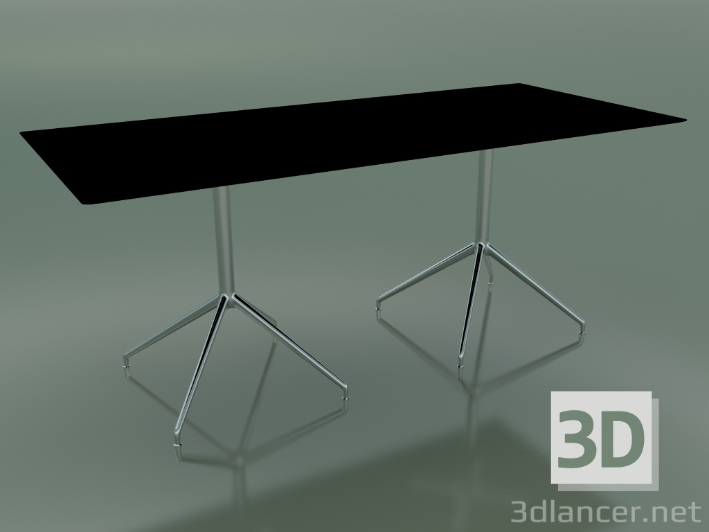 modello 3D Tavolo rettangolare con doppia base 5739 (H 72.5 - 79x179 cm, Nero, LU1) - anteprima