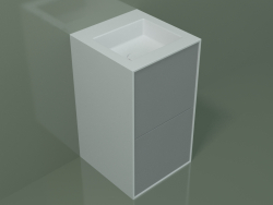 Lavabo con cassetti (03UC26401, Silver Grey C35, L 48, P 50, H 85 cm)