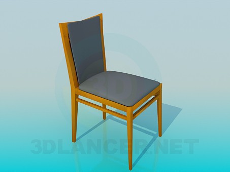 3d model Wooden stool - preview