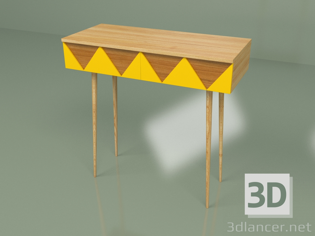 modello 3D Console Woo Desk (giallo senape) - anteprima