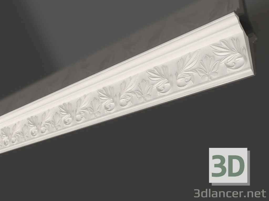 modèle 3D Corniche de plafond en plâtre KL 001 (100x50x1200) - preview