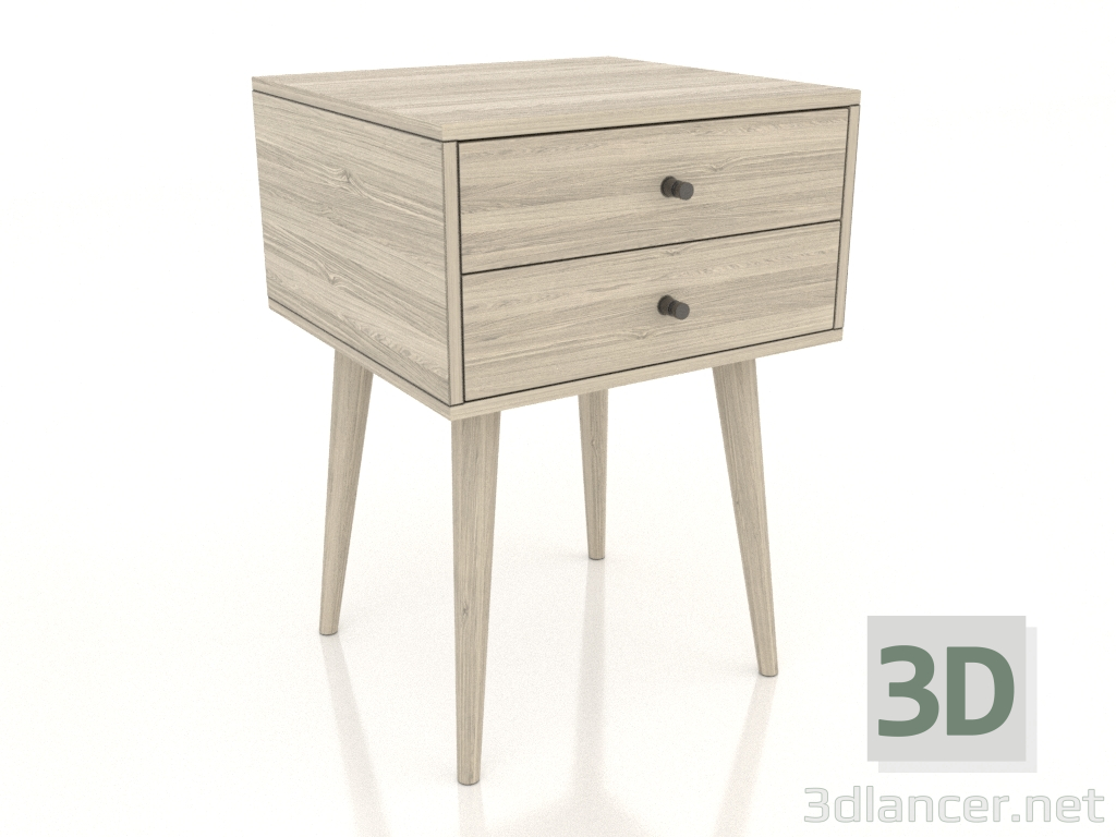 3D modeli Başucu sehpası 420 mm (açık meşe) - önizleme