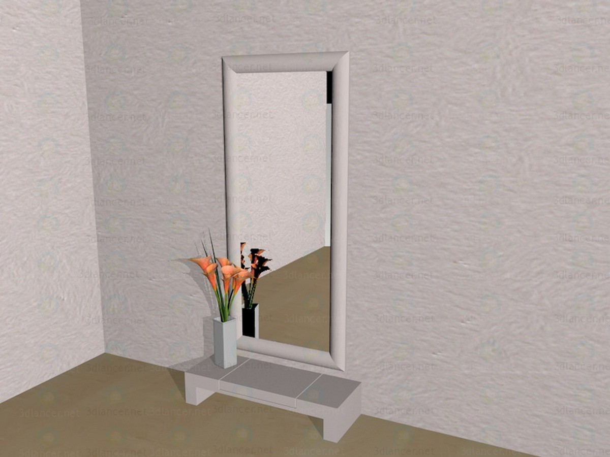 modèle 3D Miroir dans le couloir - preview