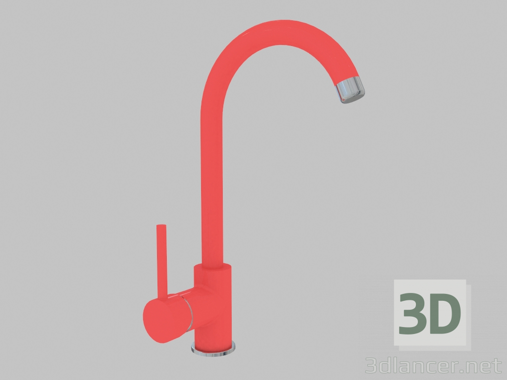 3d model Mezclador de lavabo rojo con U-spout Milin (BEU R62M) - vista previa