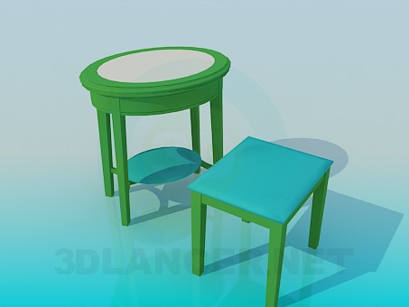 3d model Mesa y taburete - vista previa