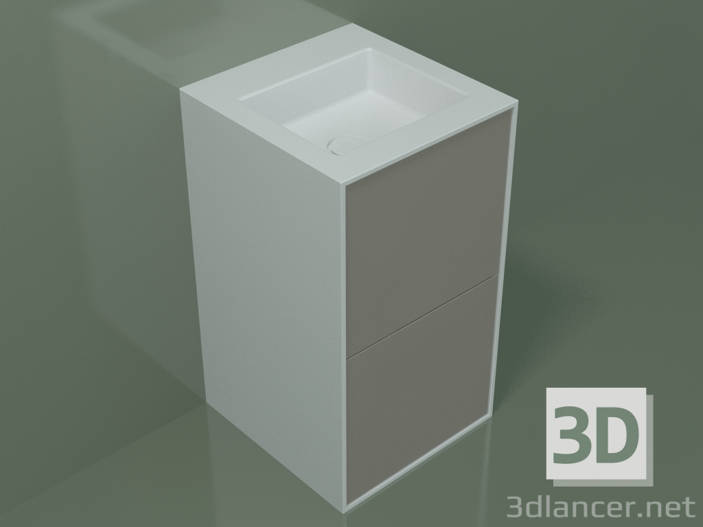 Modelo 3d Lavatório com gavetas (03UC26401, Clay C37, L 48, P 50, H 85 cm) - preview