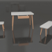 3D Modell Tisch mit Schublade + Bank + Hocker - Vorschau