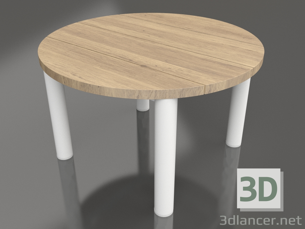 3d модель Стіл журнальний D 60 (White, Iroko wood) – превью