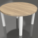 3d model Mesa de centro D 60 (Blanco, Madera de iroko) - vista previa