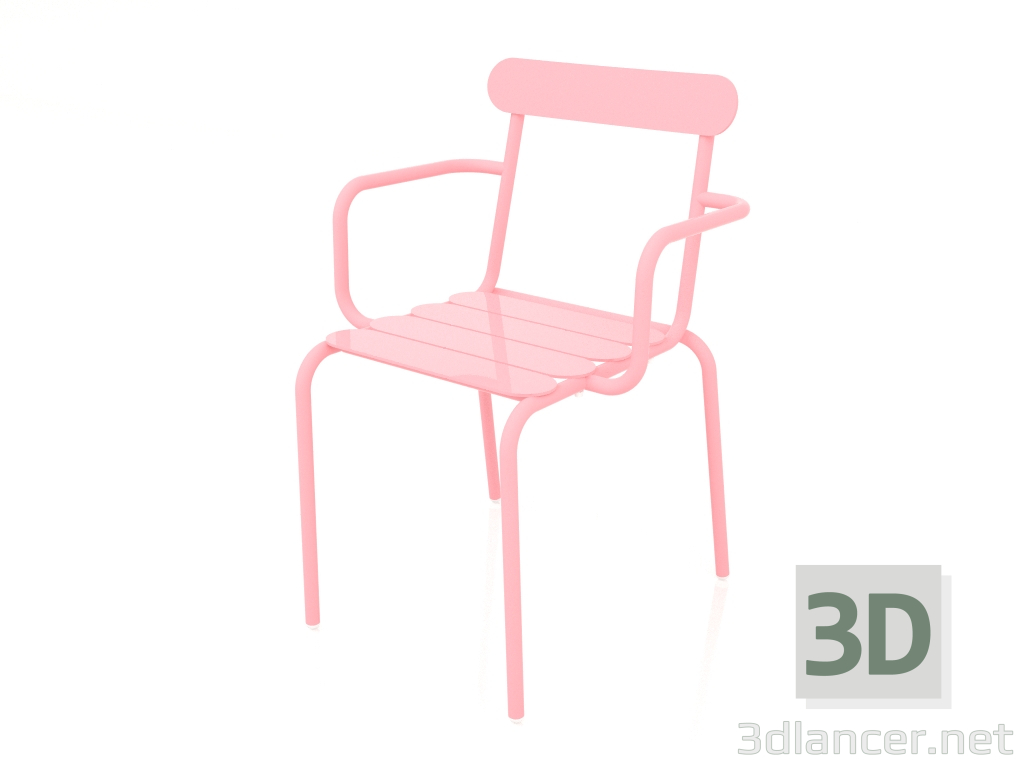 3d model Silla de comedor (rosa) - vista previa