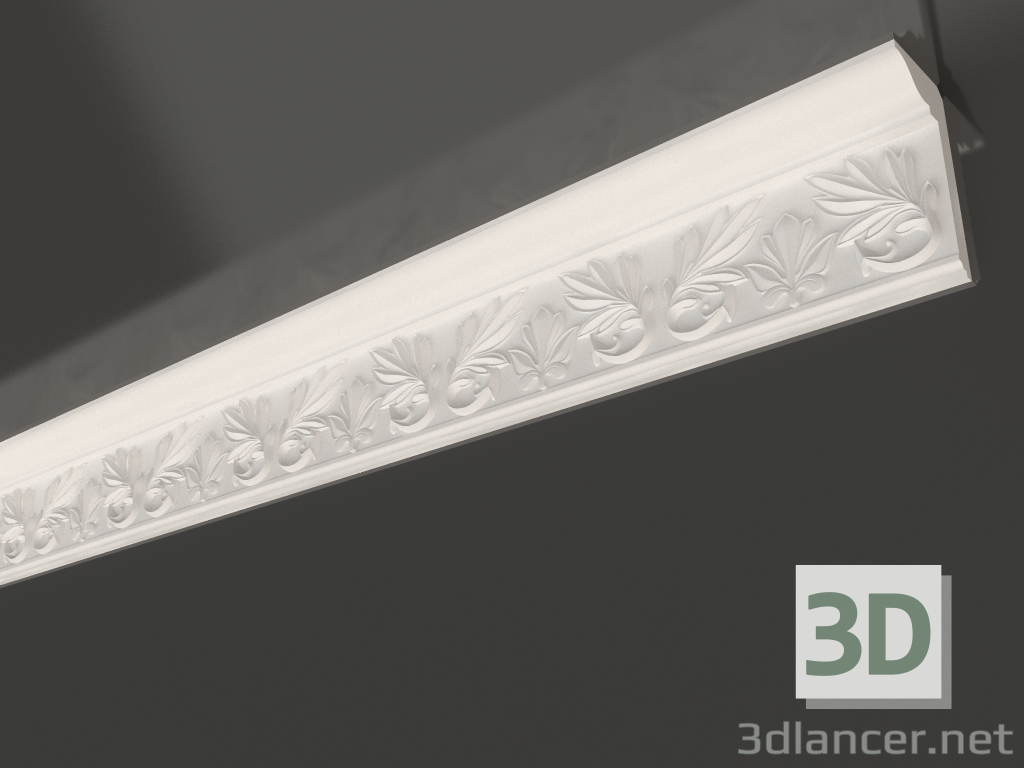 modello 3D Cornice per soffitto con cornice in gesso KL 002 (100x50x1200) - anteprima