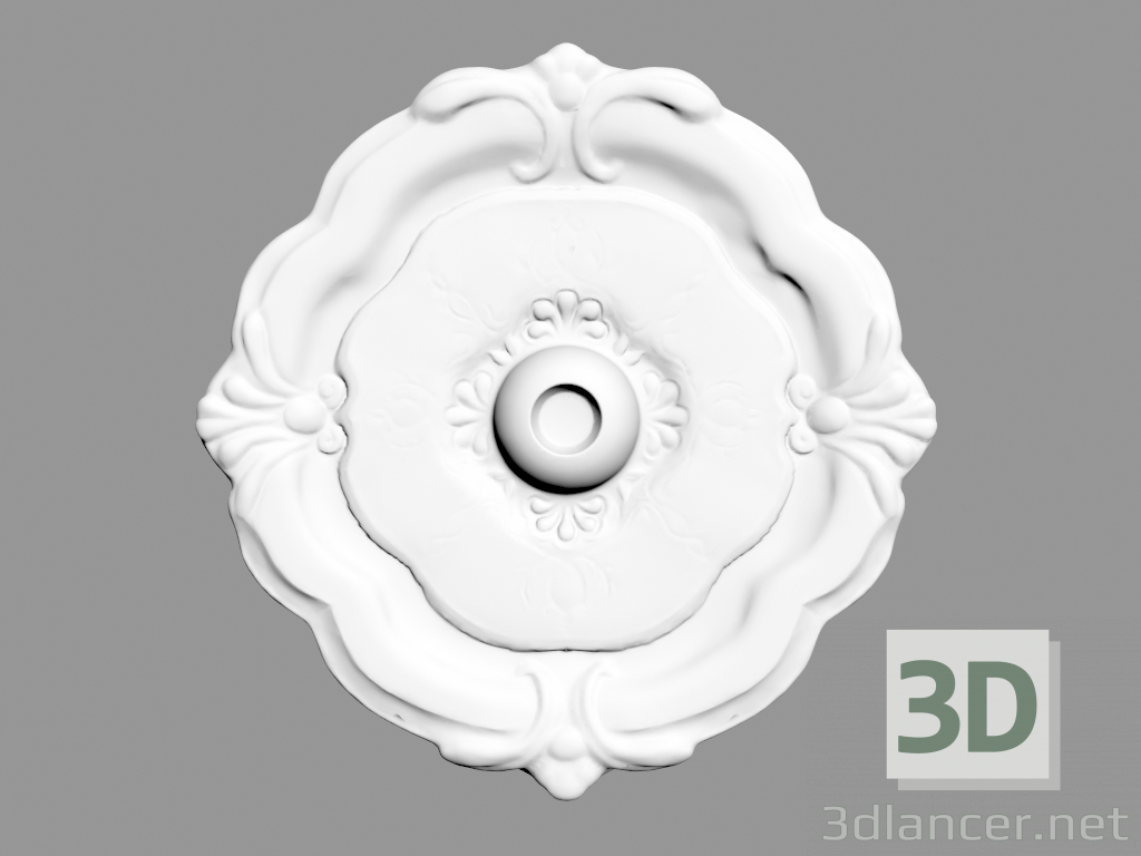 Modelo 3d Tomada de teto R31 (38,5 x 38,5 x 2,7 - Ø 38,5 cm) - preview