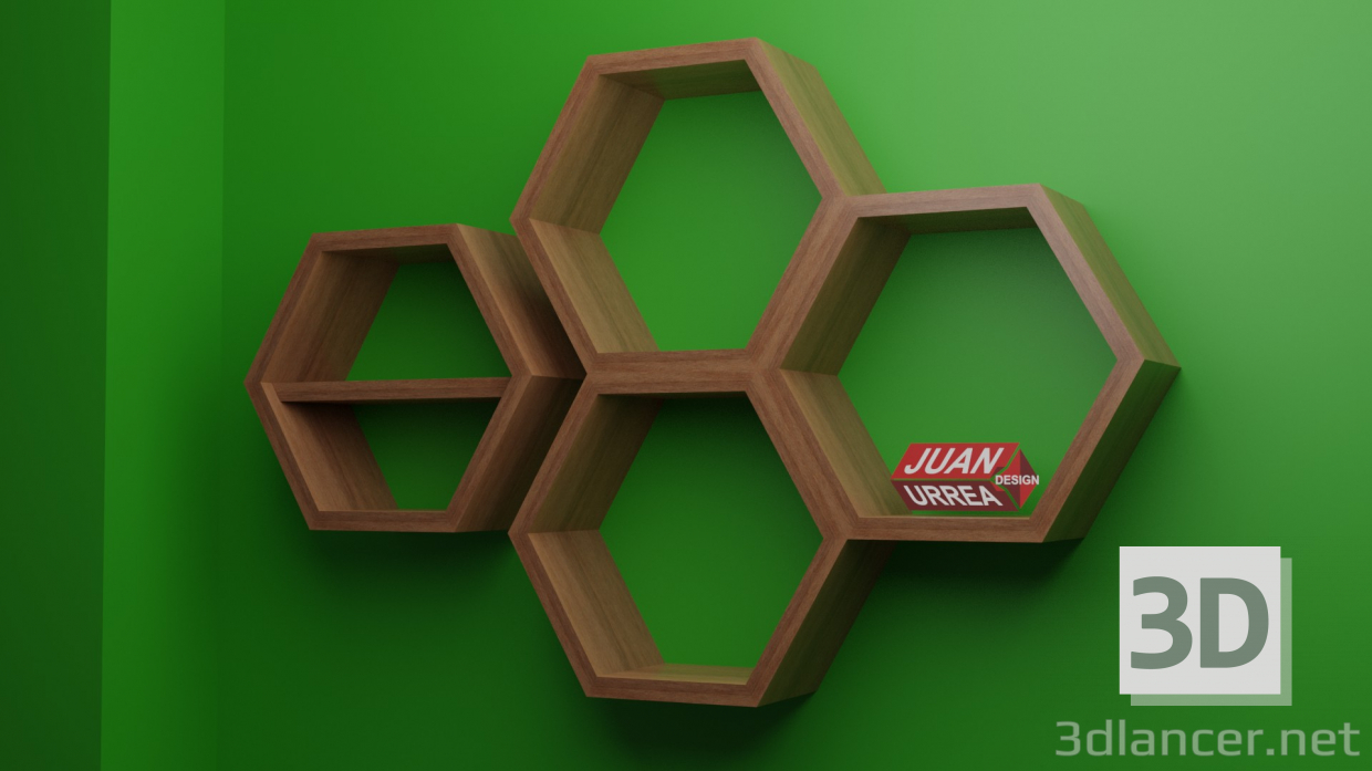 3d model shelves JUAN URREA - HEXA 1 - preview