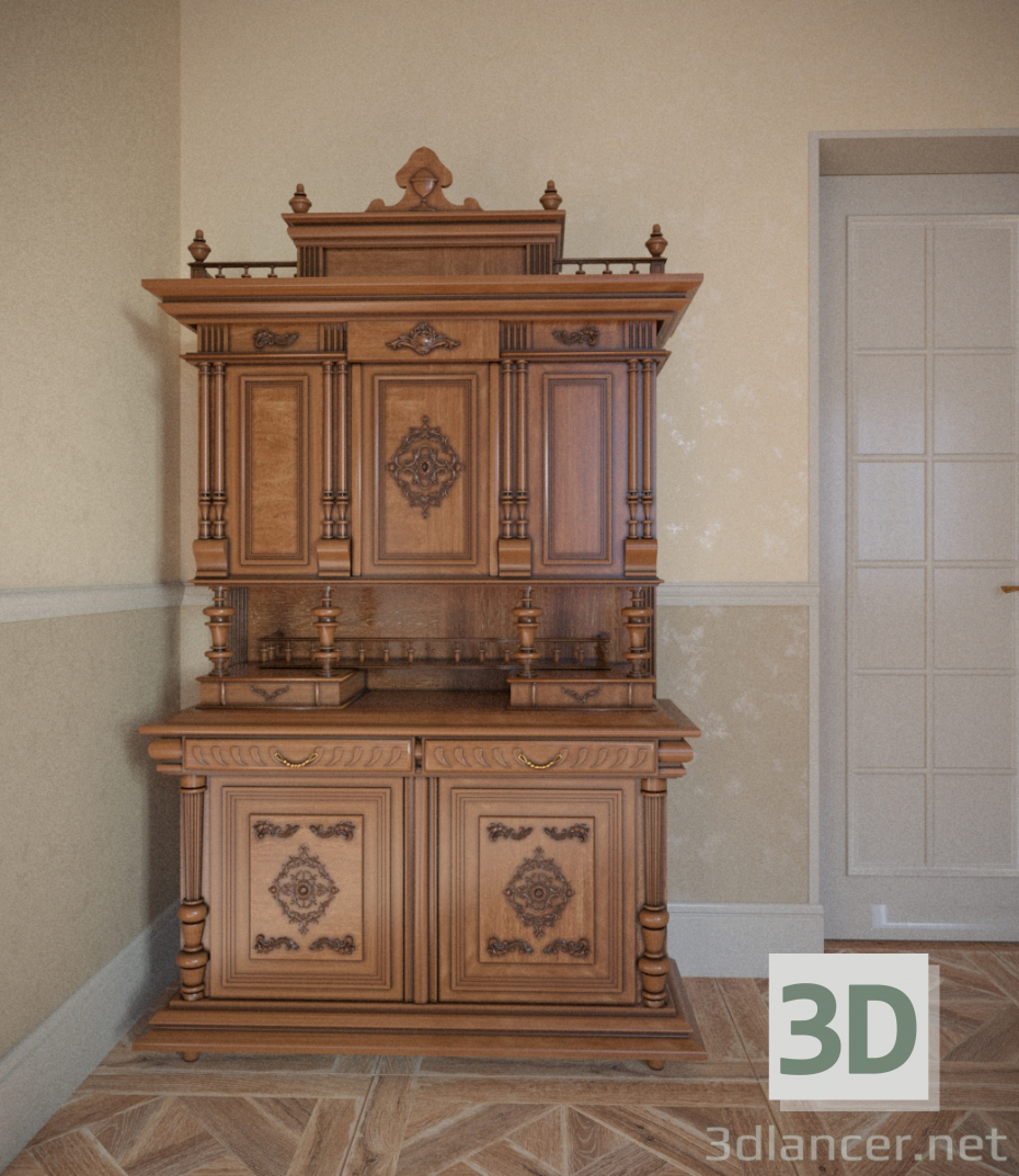 Armario antiguo. 3D modelo Compro - render