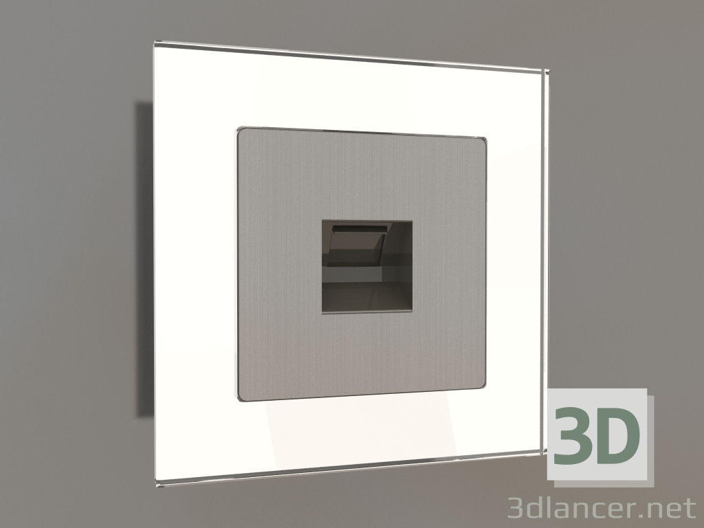 3d model RJ-11 telephone jack (brushed nickel) - preview